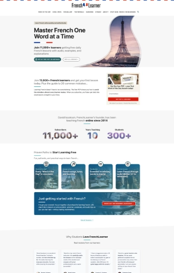 French Learner WordPress Design